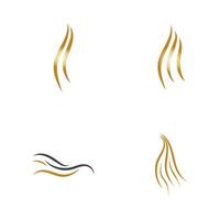 hair wave logo vector illustration design