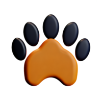 dog paw 3d rendering icon illustration png