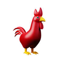 rooster 3d rendering icon illustration png