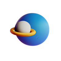 solar system 3d rendering icon illustration png