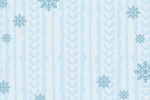 Knitted background with Snowflakes and copyspace for Text. Blue and white sweater pattern for Christmas or winter design. Traditional scandinavian ornament with place for text. Vector illustration.