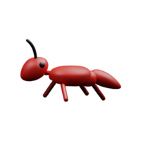 ant 3d rendering icon illustration png