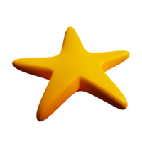 starfish 3d rendering icon illustration png