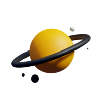 solar system 3d rendering icon illustration png