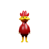 rooster 3d rendering icon illustration png