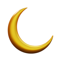 crescent moon 3d rendering icon illustration png