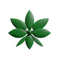 botanisch 3d renderen icoon illustratie png