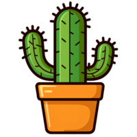 Cactus in a pot drawing ai generative png