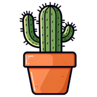 Cactus in a pot drawing ai generative png