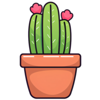 Cactus in a pot drawing ai generative png