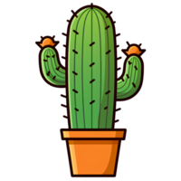 Cactus in a pot drawing ai generative png