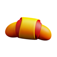 croissant 3d Renderização ícone ilustração png