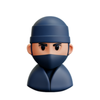 ninja 3d tolkning ikon illustration png