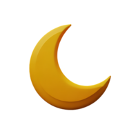 creciente Luna 3d representación icono ilustración png