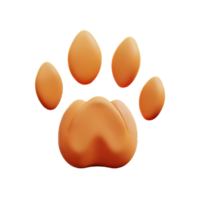 dog paw 3d rendering icon illustration png