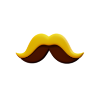 mustache 3d rendering icon illustration png