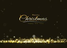 Merry Christmas Golden glittering light bokeh shining, sparkling luxury vector