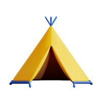 tent 3d rendering icon illustration png