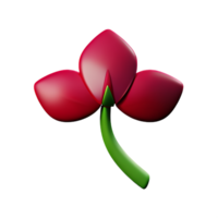 orquídea 3d representación icono ilustración png