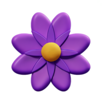 roxa flor 3d Renderização ícone ilustração png