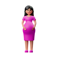 pregnant 3d rendering icon illustration png