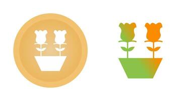 Tulips in Pot Vector Icon