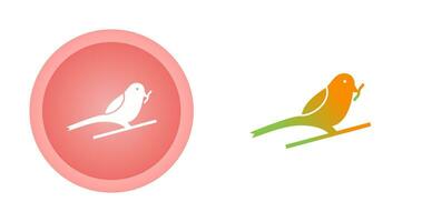 Bird Eating Worm Vector Icon