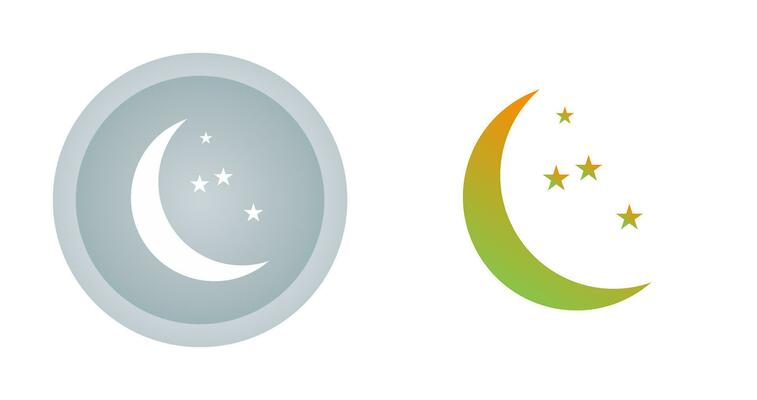 Moon and Stars Vector Icon