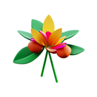 orchid 3d rendering icon illustration png