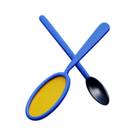 spoon 3d rendering icon illustration png