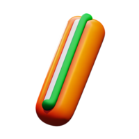 hot dog 3d rendering icon illustration png