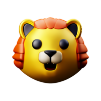 lion head 3d rendering icon illustration png