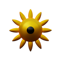 Sol blomma 3d tolkning ikon illustration png