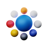 solar system 3d rendering icon illustration png