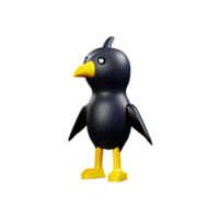 crow 3d rendering icon illustration png