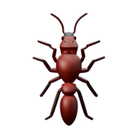 ant 3d rendering icon illustration png