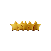 review 5 star 3d rendering icon illustration png