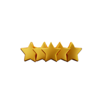 Rezension 5 Star 3d Rendern Symbol Illustration png