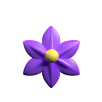 púrpura flor 3d representación icono ilustración png
