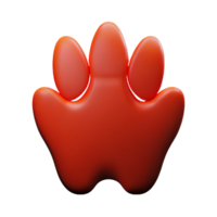 dog paw 3d rendering icon illustration png