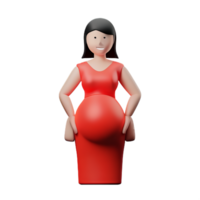 pregnant 3d rendering icon illustration png