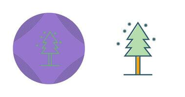 árbol en el icono de vector de nieve