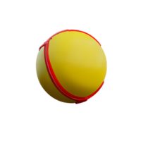 mjuk boll 3d tolkning ikon illustration png