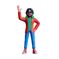 hippie 3d le rendu icône illustration png