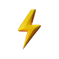 lightning bolt 3d rendering icon illustration png