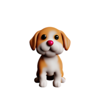 chiot 3d le rendu icône illustration png