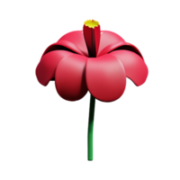 hibiskus 3d tolkning ikon illustration png