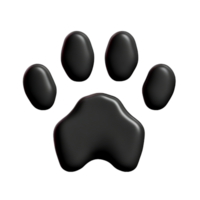 dog paw 3d rendering icon illustration png