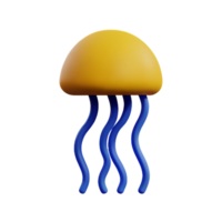 jellyfish 3d rendering icon illustration png
