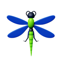 libélula 3d representación icono ilustración png